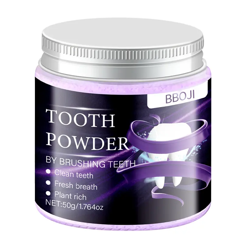BBOJI Purple Teeth Whitening Powder Color Correcting with Hydroxyapatite Stain Removal & Toothpaste Booster for Enhanced Oral Hygiene