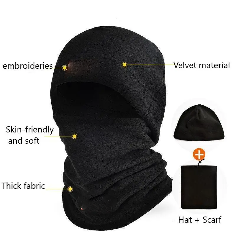 🔥Ultra-Warm Fleece Balaclava | Windproof Hat & Neck Gaiter 2-in-1 for Winter Outdoor Sports