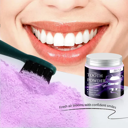 BBOJI Purple Teeth Whitening Powder Color Correcting with Hydroxyapatite Stain Removal & Toothpaste Booster for Enhanced Oral Hygiene