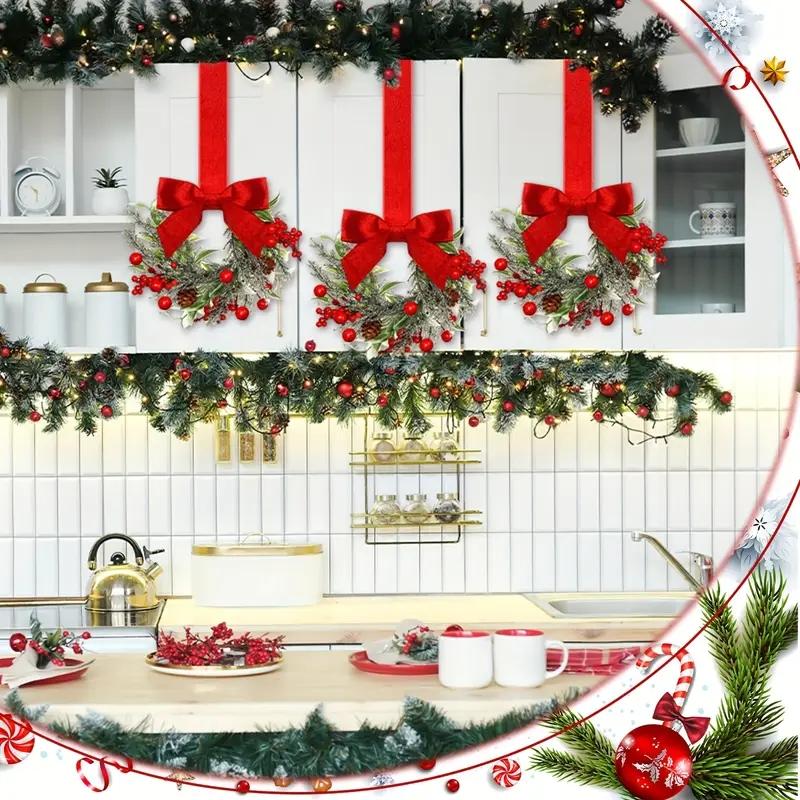 🔥Last Day: 50% OFF Christmas Mini Window Wreaths with Ribbon Bows & Red Berries