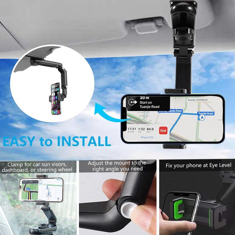 1080° Rotating Car Phone Holder – Multi-Angle Sun Visor Mount for Any Scene