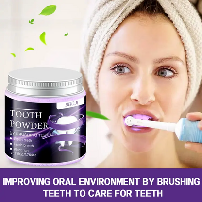 BBOJI Purple Teeth Whitening Powder Color Correcting with Hydroxyapatite Stain Removal & Toothpaste Booster for Enhanced Oral Hygiene