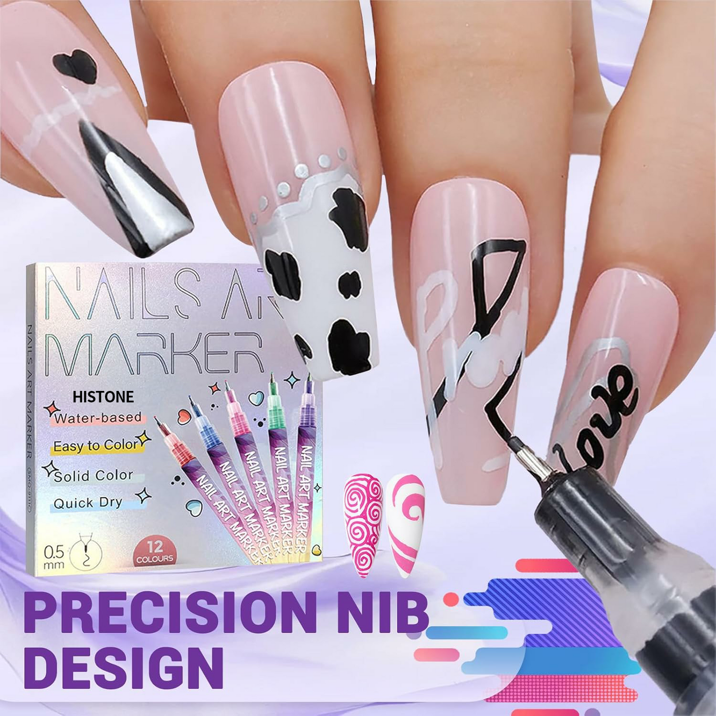 💅12-Shade Nail Design Pens for Smooth, Precise, Salon-Quality Results