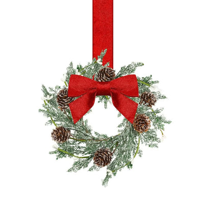 🔥Last Day: 50% OFF Christmas Mini Window Wreaths with Ribbon Bows & Red Berries