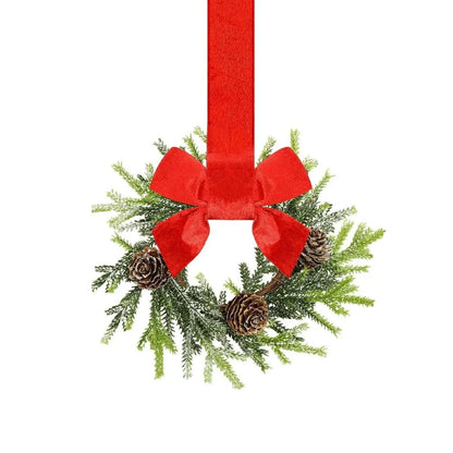 🔥Last Day: 50% OFF Christmas Mini Window Wreaths with Ribbon Bows & Red Berries